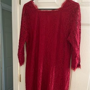 Beautiful lace red dress. NWT. Size 14
